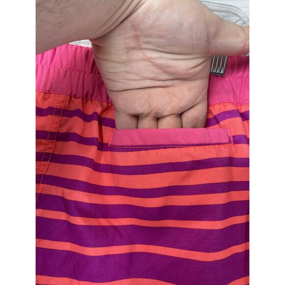 Hurley Shorts Womens Medium Pink Purple Stripe Running Mesh Lined Elastic Waist - Picture 6 of 9